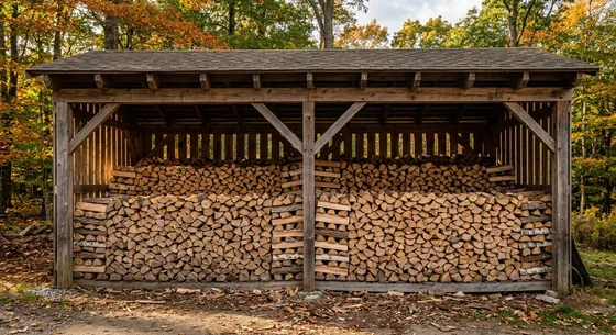 Укладка дров в Коммунарке, улица Солнечная, 9